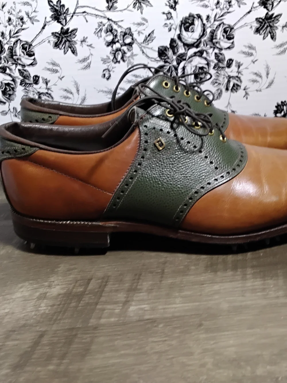 FootJoy Brown and Green Leather Derby Oxfords
